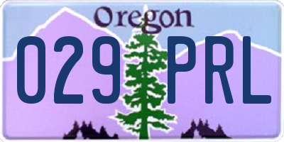 OR license plate 029PRL