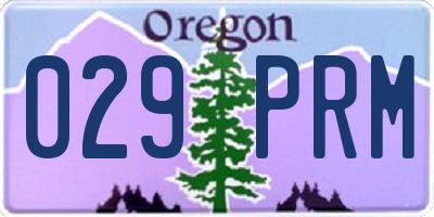 OR license plate 029PRM