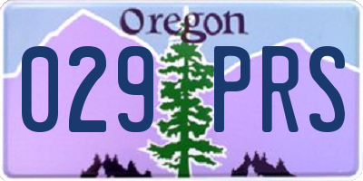OR license plate 029PRS