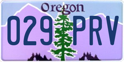 OR license plate 029PRV