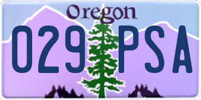OR license plate 029PSA