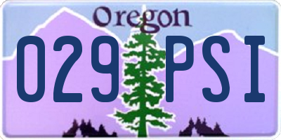 OR license plate 029PSI