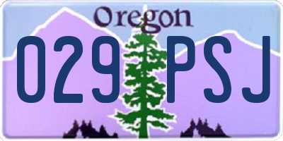 OR license plate 029PSJ