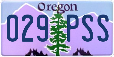 OR license plate 029PSS