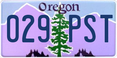 OR license plate 029PST