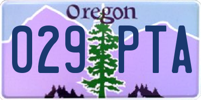 OR license plate 029PTA