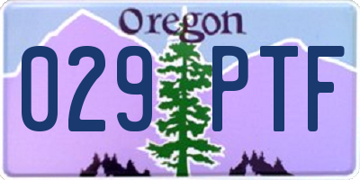 OR license plate 029PTF