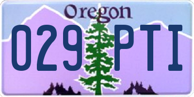 OR license plate 029PTI