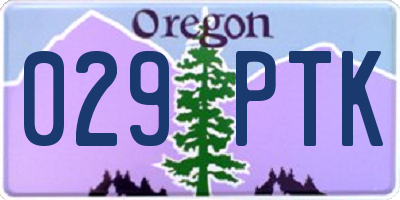 OR license plate 029PTK