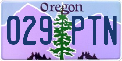 OR license plate 029PTN
