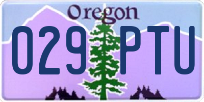 OR license plate 029PTU