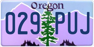 OR license plate 029PUJ