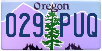 OR license plate 029PUQ