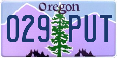 OR license plate 029PUT