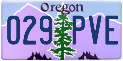 OR license plate 029PVE