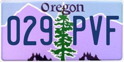 OR license plate 029PVF