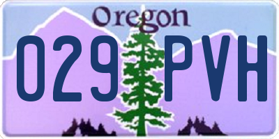 OR license plate 029PVH