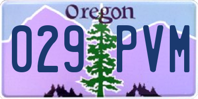 OR license plate 029PVM