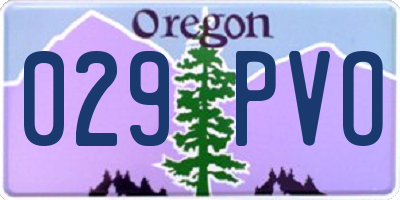 OR license plate 029PVO