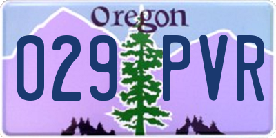OR license plate 029PVR