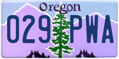 OR license plate 029PWA