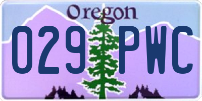OR license plate 029PWC
