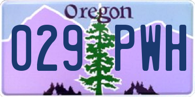OR license plate 029PWH