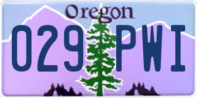 OR license plate 029PWI