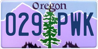 OR license plate 029PWK