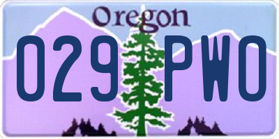 OR license plate 029PWO