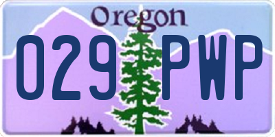 OR license plate 029PWP