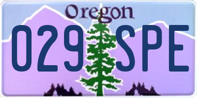 OR license plate 029SPE