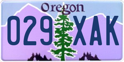 OR license plate 029XAK
