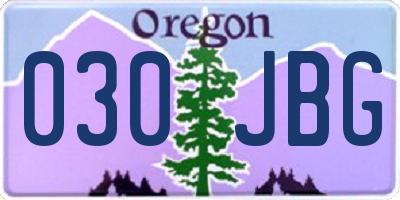 OR license plate 030JBG