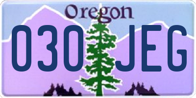 OR license plate 030JEG