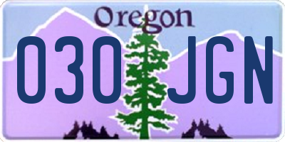 OR license plate 030JGN