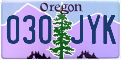 OR license plate 030JYK