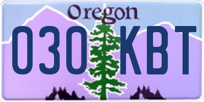 OR license plate 030KBT