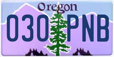 OR license plate 030PNB