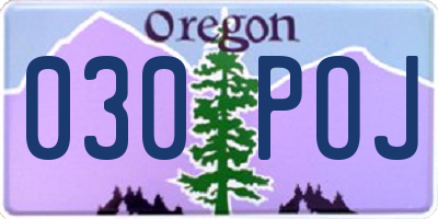 OR license plate 030POJ