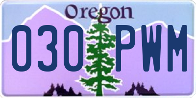 OR license plate 030PWM
