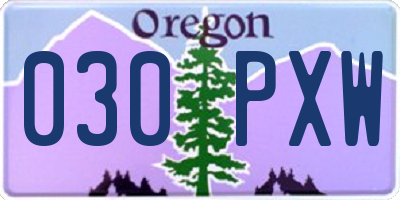 OR license plate 030PXW