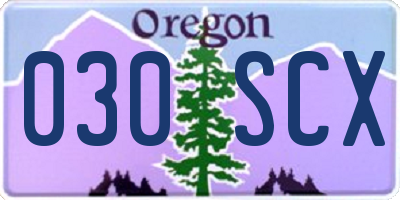 OR license plate 030SCX