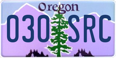 OR license plate 030SRC