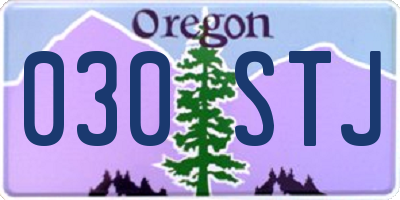 OR license plate 030STJ