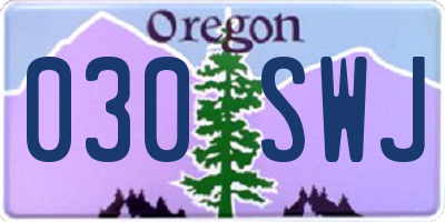 OR license plate 030SWJ