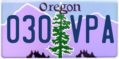OR license plate 030VPA