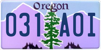 OR license plate 031AOI