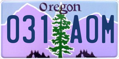 OR license plate 031AOM