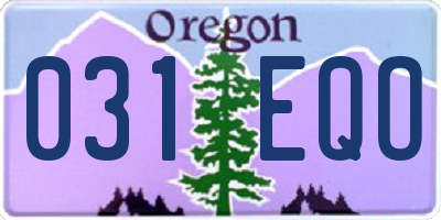 OR license plate 031EQO